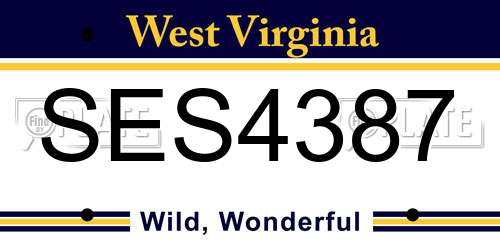 SES4387 West Virginia License Plate