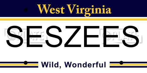 SESZEES West Virginia License Plate