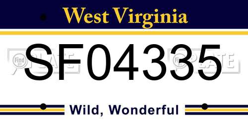SF04335 West Virginia License Plate