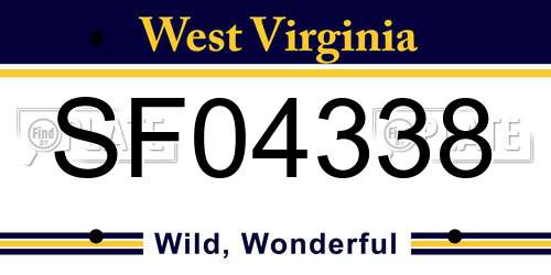 SF04338 West Virginia License Plate