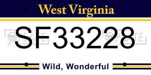 SF33228 West Virginia License Plate