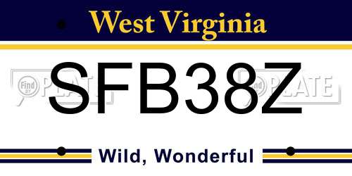 SFB38Z West Virginia License Plate