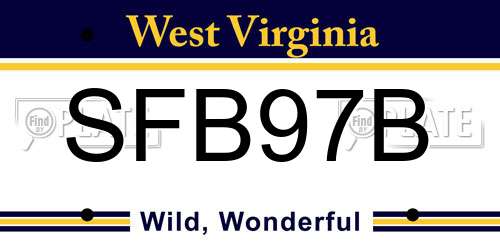 SFB97B West Virginia License Plate