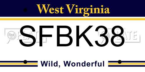 SFBK38 West Virginia License Plate