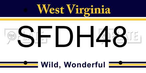 SFDH48 West Virginia License Plate