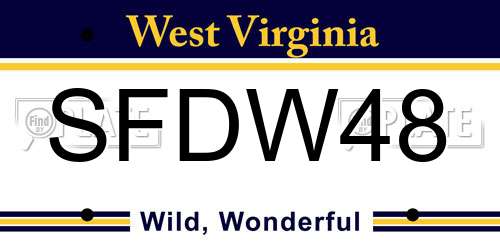 SFDW48 West Virginia License Plate