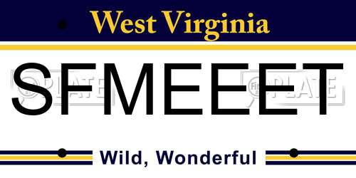SFMEEET West Virginia License Plate