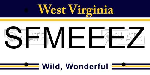 SFMEEEZ West Virginia License Plate