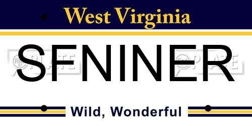 SFNINER West Virginia License Plate