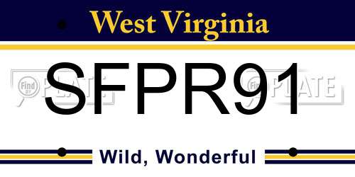 SFPR91 West Virginia License Plate