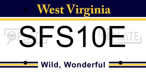 SFS10E West Virginia License Plate