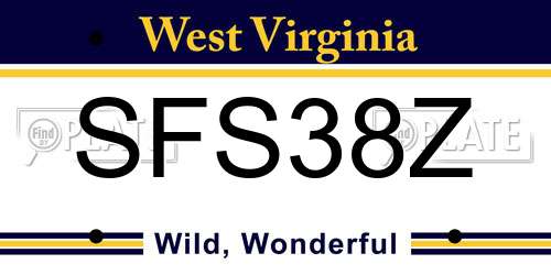 SFS38Z West Virginia License Plate