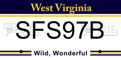 SFS97B West Virginia License Plate