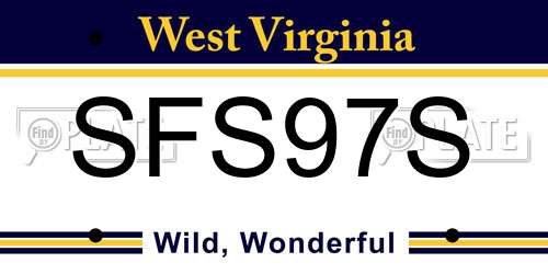 SFS97S West Virginia License Plate