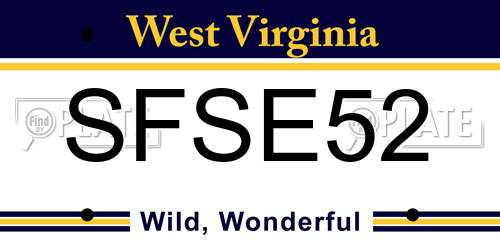 SFSE52 West Virginia License Plate