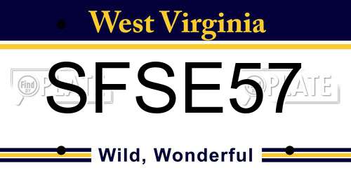 SFSE57 West Virginia License Plate