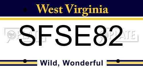 SFSE82 West Virginia License Plate