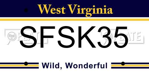 SFSK35 West Virginia License Plate