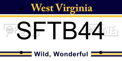 SFTB44 West Virginia License Plate