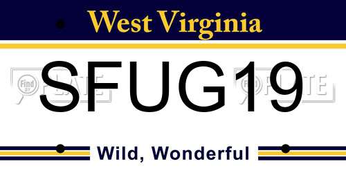 SFUG19 West Virginia License Plate