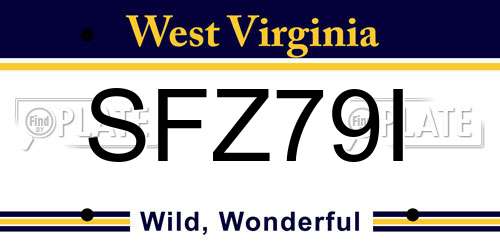 SFZ79I West Virginia License Plate