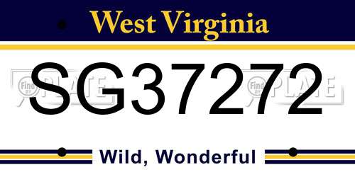 SG37272 West Virginia License Plate