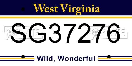 SG37276 West Virginia License Plate