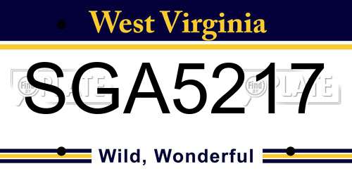 SGA5217 West Virginia License Plate