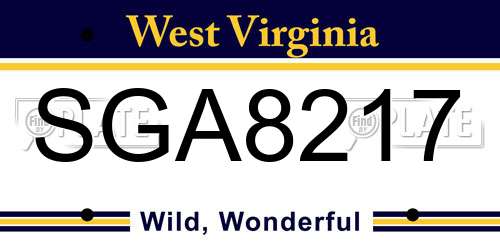 SGA8217 West Virginia License Plate