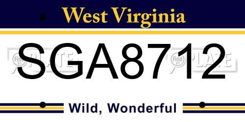 SGA8712 West Virginia License Plate