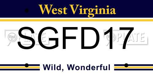 SGFD17 West Virginia License Plate