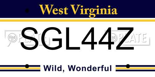 SGL44Z West Virginia License Plate