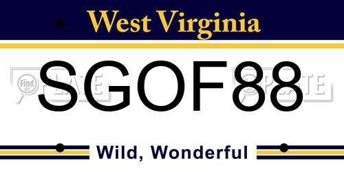 SGOF88 West Virginia License Plate