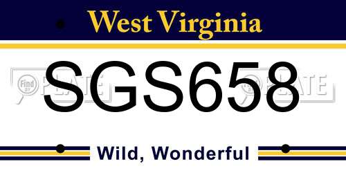 SGS658 West Virginia License Plate
