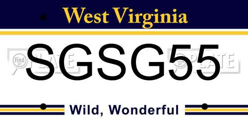 SGSG55 West Virginia License Plate