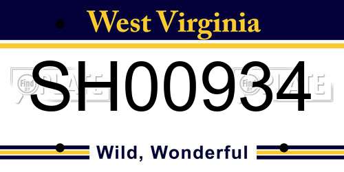 SH00934 West Virginia License Plate