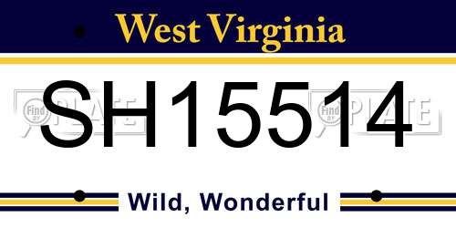 SH15514 West Virginia License Plate
