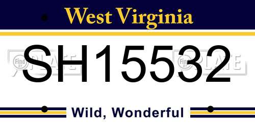 SH15532 West Virginia License Plate