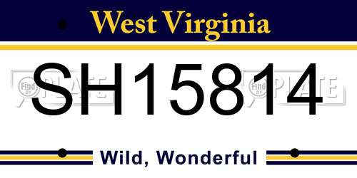 SH15814 West Virginia License Plate
