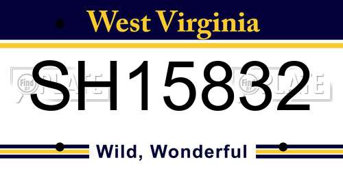 SH15832 West Virginia License Plate