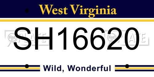 SH16620 West Virginia License Plate
