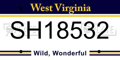 SH18532 West Virginia License Plate
