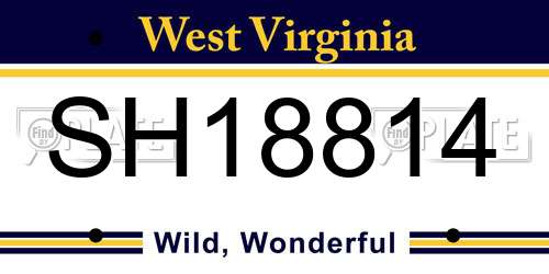 SH18814 West Virginia License Plate