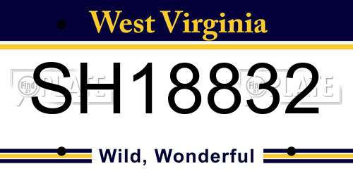 SH18832 West Virginia License Plate