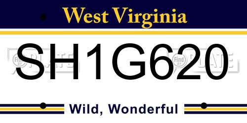 SH1G620 West Virginia License Plate