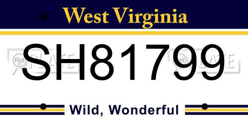 SH81799 West Virginia License Plate