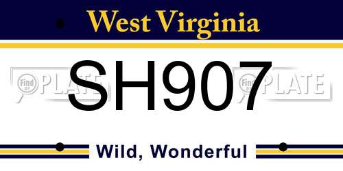 SH907 West Virginia License Plate