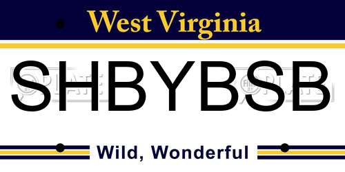 SHBYBSB West Virginia License Plate