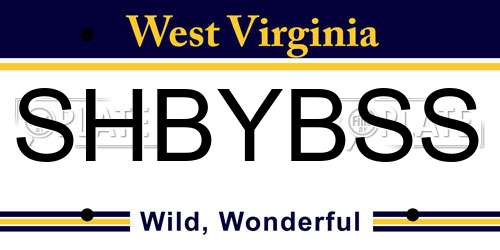 SHBYBSS West Virginia License Plate