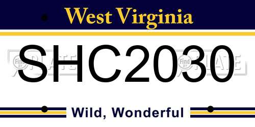 SHC2030 West Virginia License Plate